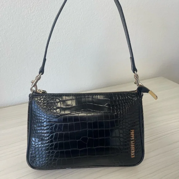 POPPY LISSIMAN BLACK CROC PURSE - Picture 2 of 9